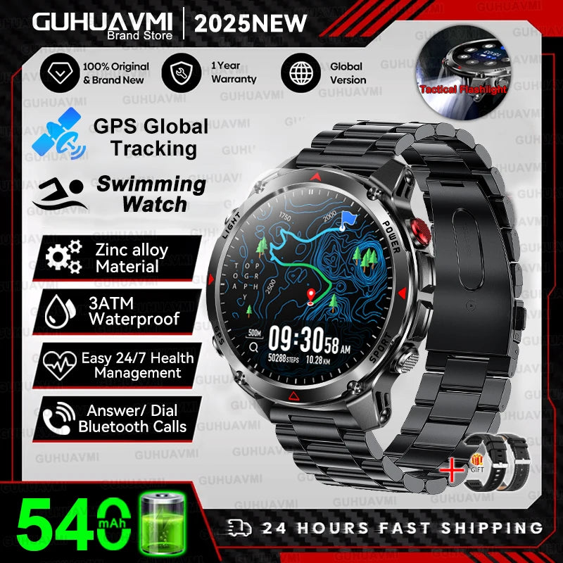 GUHUAVMI 2025 – Smartwatch Deportivo Grado Militar-MovilExpressShop