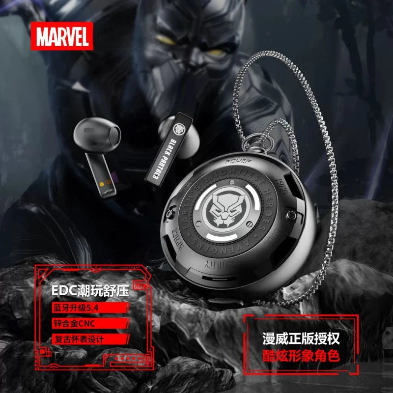 Los vengadores de Marvel Capitán América dibujos animados semi-in-ear auriculares inalámbricos con Bluetooth reloj de bolsillo de Metal giratorio fresco de alto valor-MovilExpressShop