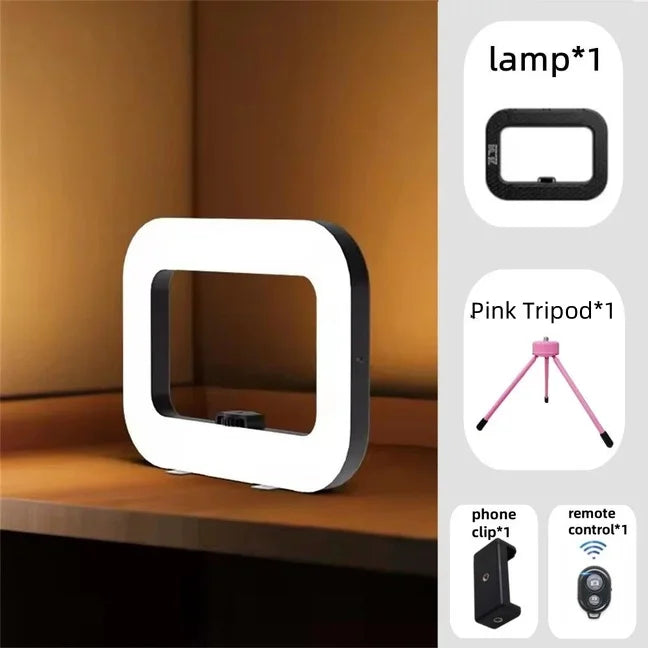 FANGTUOSI nuevo anillo de mano LED luz de relleno recargable teléfono móvil portátil fotografía en vivo escritorio jaula de conejo Selfie luz-MovilExpressShop