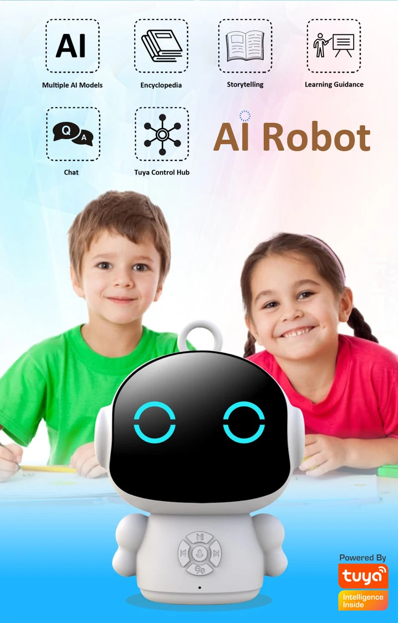Robot inteligente Tuya IA, WiFi, juguetes de educación temprana para niños, reconocimiento de voz y máquina de aprendizaje educativo interactiva por voz