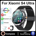 Nuevo para Xiaomi S4 Ultra deportes al aire libre reloj inteligente hombres 1,53 pulgadas AMOLED NFC GPS brújula ritmo cardíaco impermeable BT llamada Smartwatch