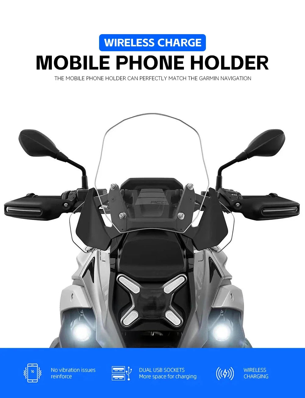 Accesorios para motocicleta, soporte para teléfono, cargador inalámbrico USB de carga rápida para BMW R1300GS R1300 GS R 1300 GS r1300gs, nuevo