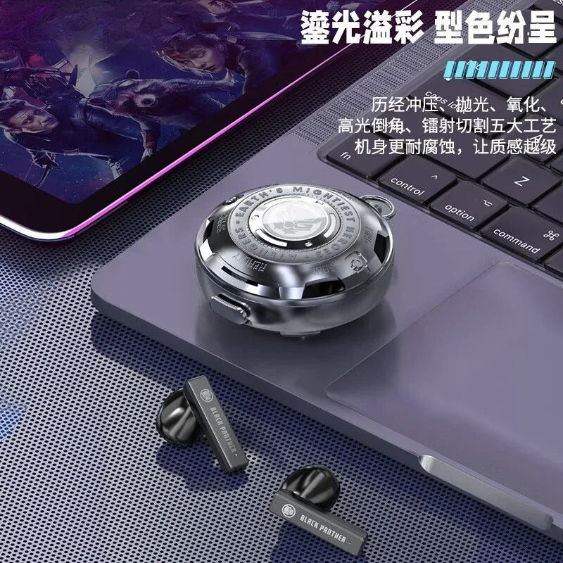 Los vengadores de Marvel Capitán América dibujos animados semi-in-ear auriculares inalámbricos con Bluetooth reloj de bolsillo de Metal giratorio fresco de alto valor-MovilExpressShop