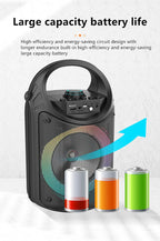 Altavoz Bluetooth portátil de baile cuadrado grande, columna de barra de sonido con luz LED colorida, caja de sonido KTV, Subwoofer Inalámbrico, Boombox de alta fidelidad-MovilExpressShop