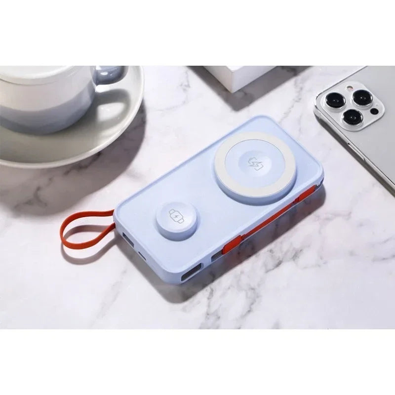 Banco de energía inalámbrico magnético de 30000mAh con cable para Apple Watch, batería externa portátil de carga rápida para iPhone y Android