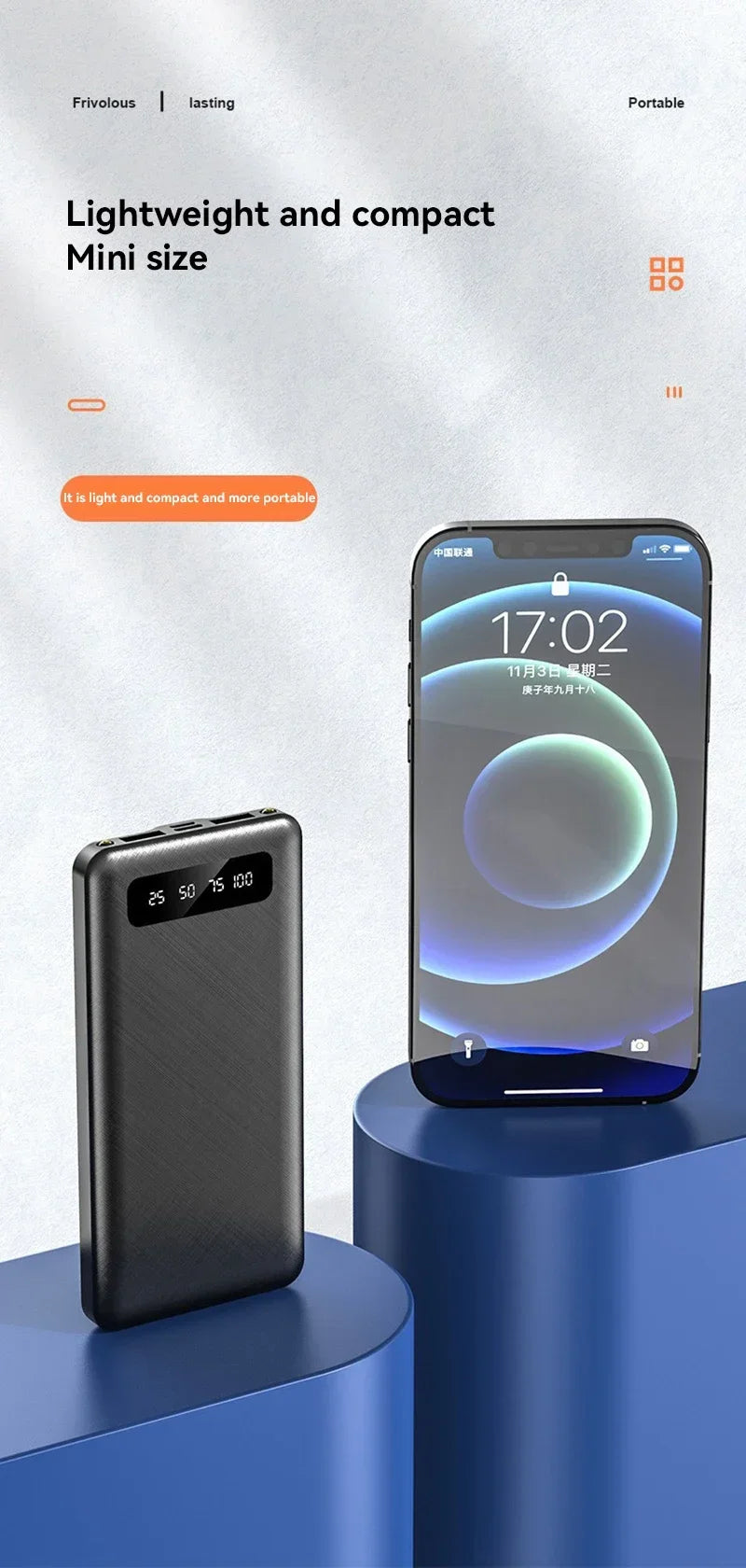 VIVO 200000mAh 120W banco de energía batería de carga súper rápida pantalla Digital de alta capacidad banco de energía para iPhone Samsung Huawei-MovilExpressShop