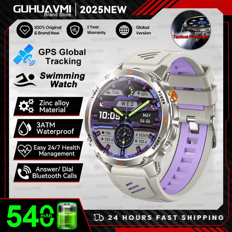 GUHUAVMI 2025 – Smartwatch Deportivo Grado Militar-MovilExpressShop