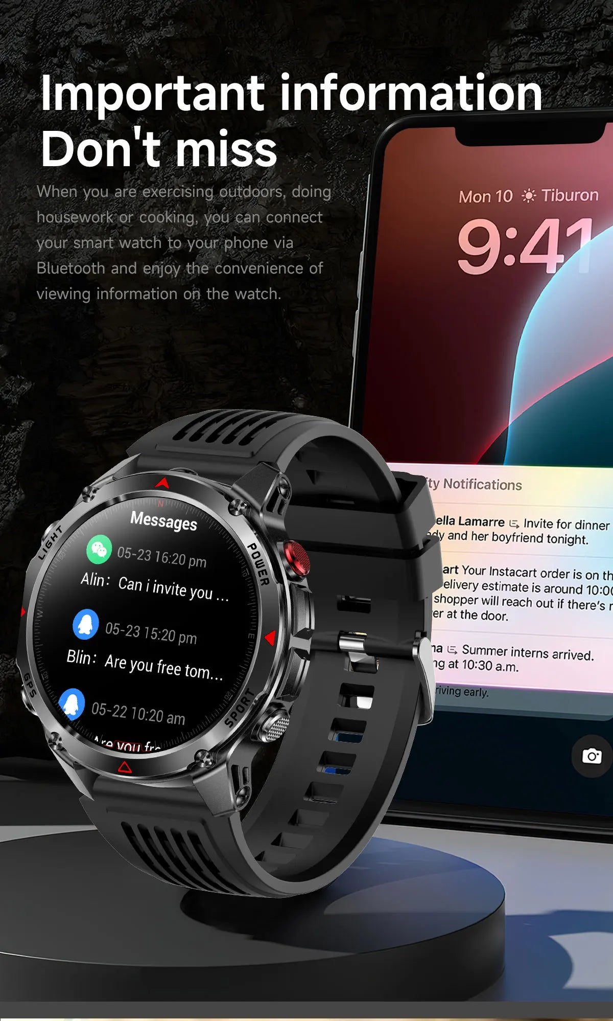 GUHUAVMI 2025 – Smartwatch Deportivo Grado Militar-MovilExpressShop