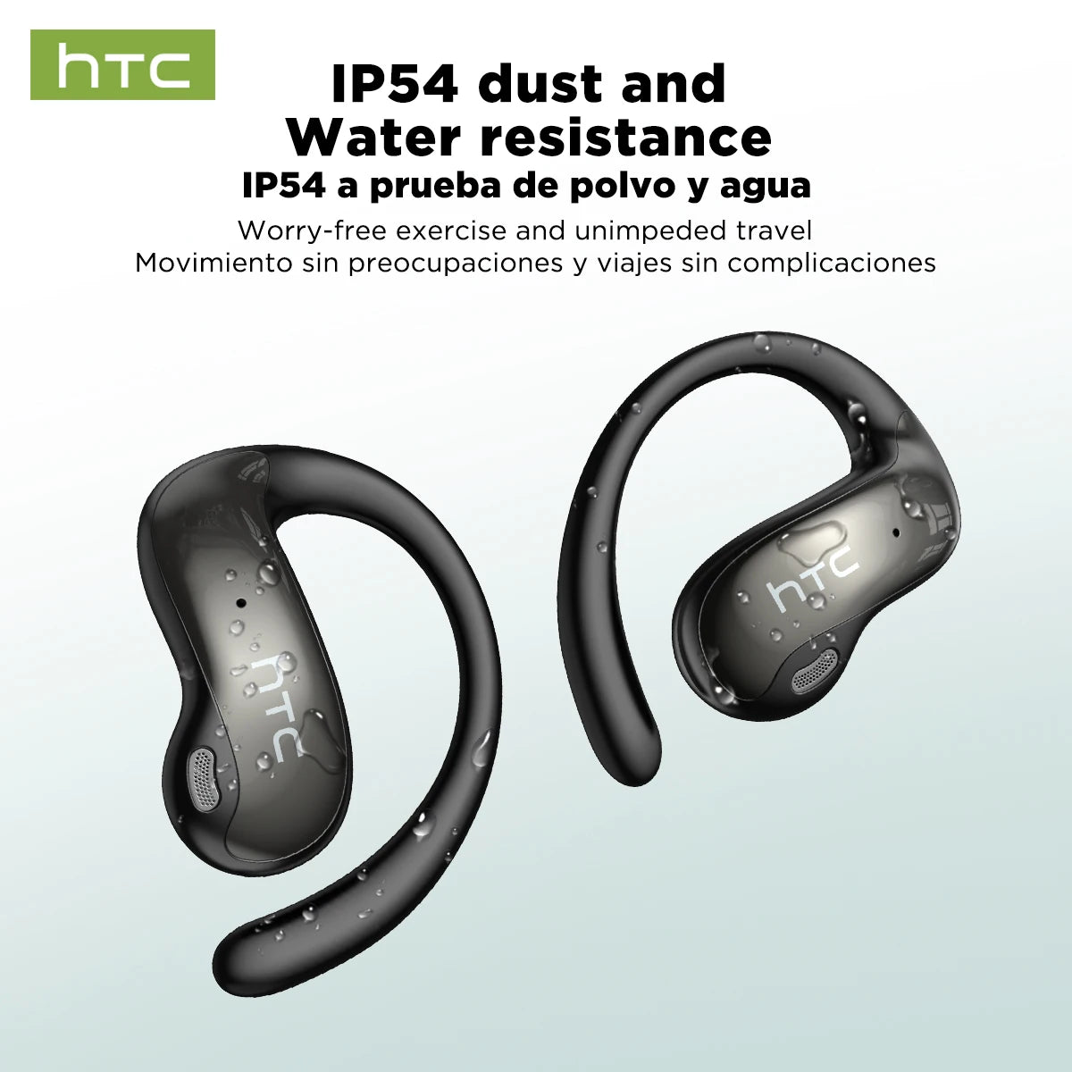 HTC NE19 auriculares Bluetooth IA OWS auriculares inalámbricos deportivos con micrófono potentes graves IA traductor auriculares impermeables de larga duración-MovilExpressShop