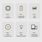 Nuevo Soporte para teléfono móvil con luz LDE, Altavoz Bluetooth, soporte ajustable para tableta, altavoz inalámbrico portátil-MovilExpressShop