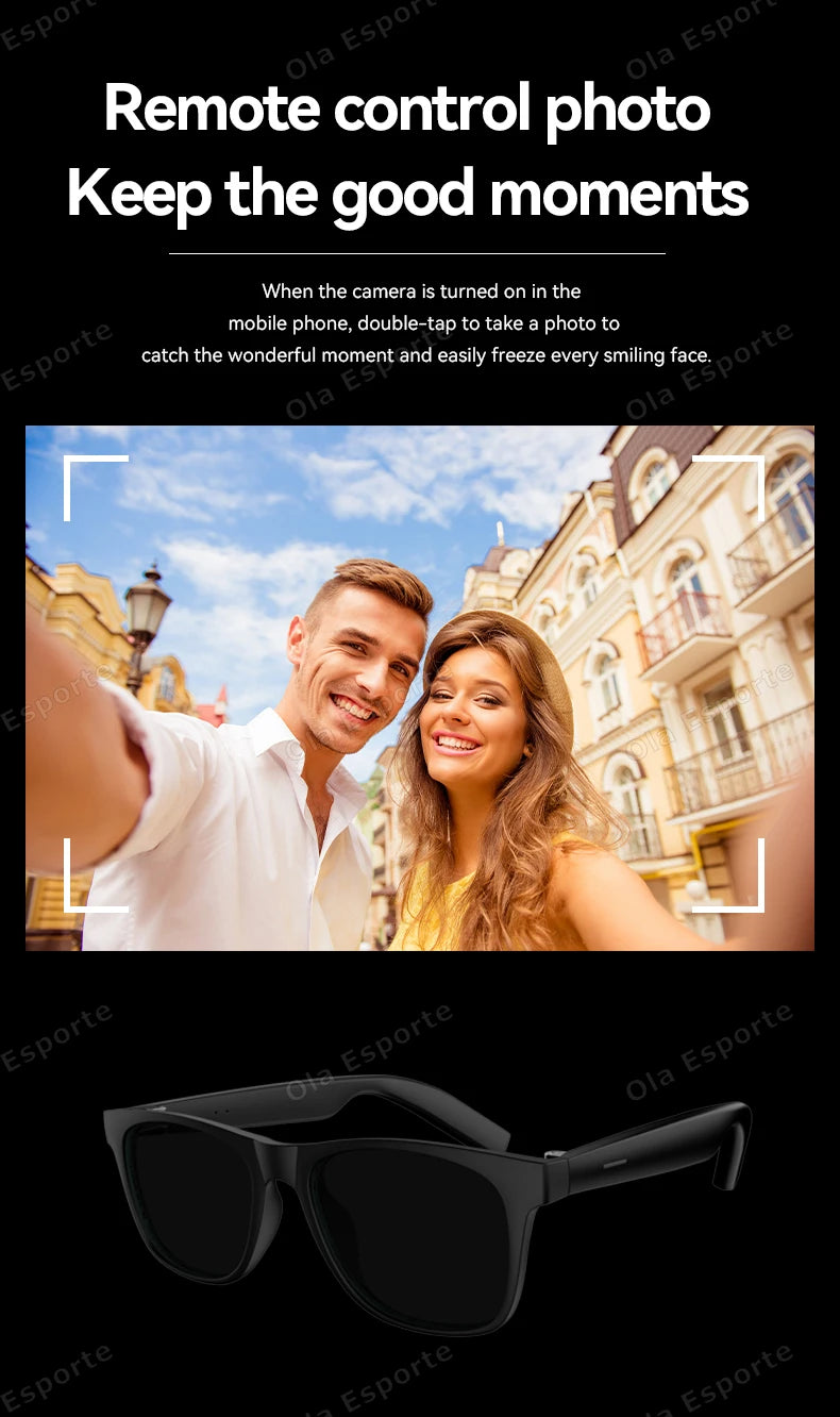 Nuevas gafas inteligentes inalámbricas con Bluetooth con Anti-UV, gafas de llamada, hombres y mujeres-MovilExpressShop