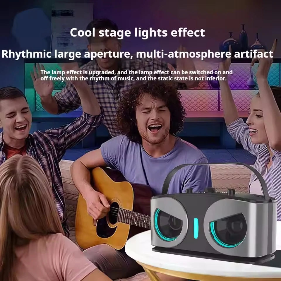 Altavoz Bluetooth inalámbrico portátil para Karaoke, máquina De micrófono, Subwoofer, caja De sonido potente, música, Caixa De Som Bocina Audio-MovilExpressShop