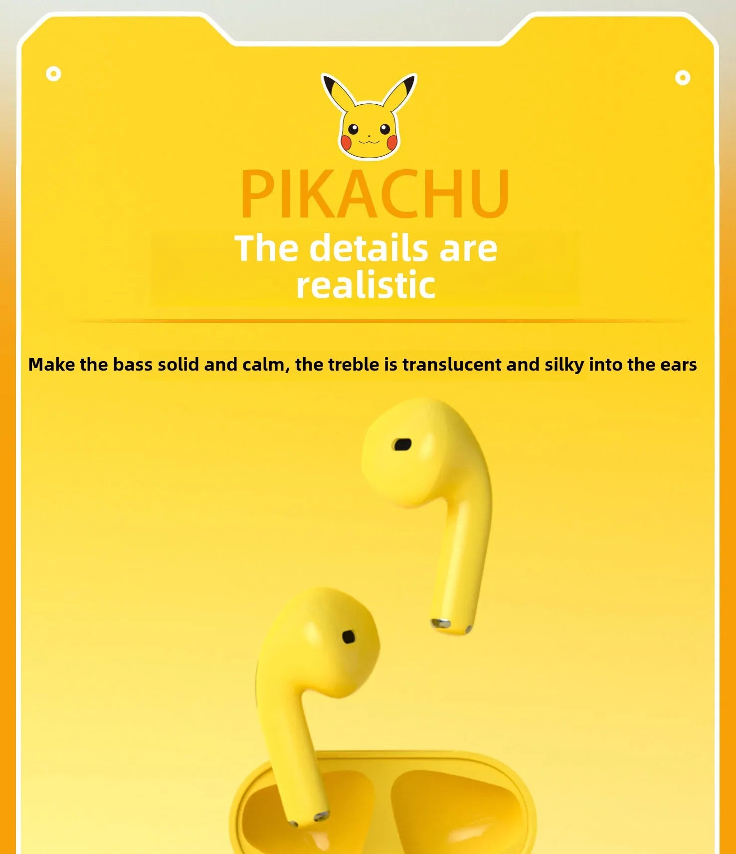 Pokemon Pikachu 5,0 inalámbrico Bluetooth deportes reducción de ruido auriculares táctiles con micrófono estuche de carga auriculares manos libres lindo-MovilExpressShop