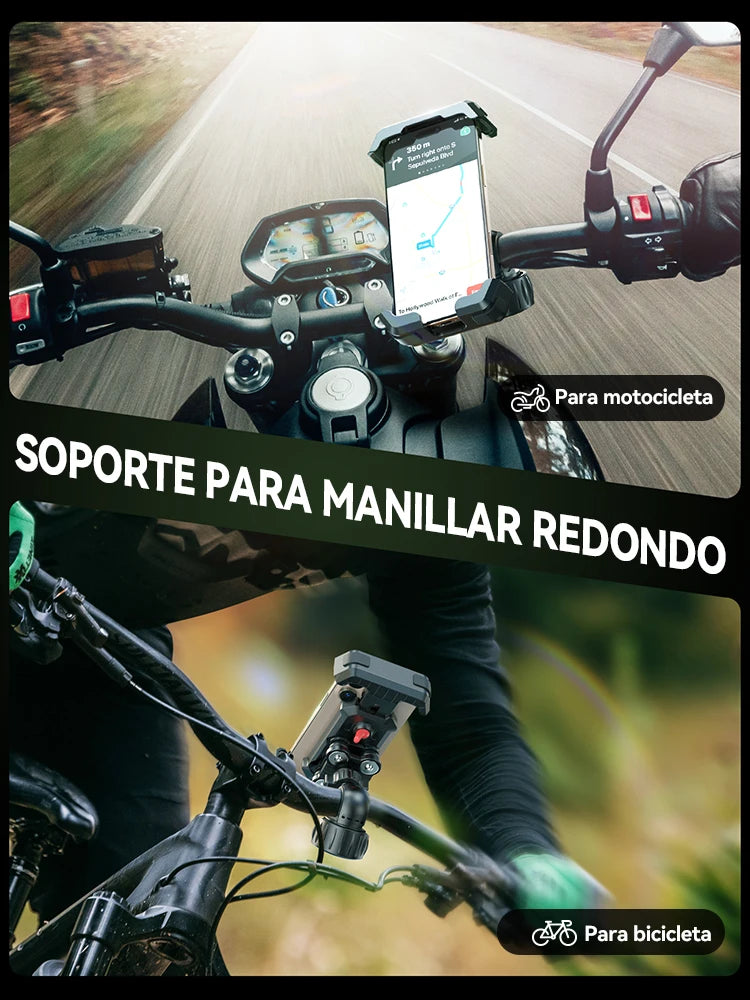 Joyroom Soporte para teléfono antivibración para bicicleta o moto Instalación rápida Soporte para teléfono para motocicleta con amortiguador de vibración para teléfonos de 4,7-7"-MovilExpressShop