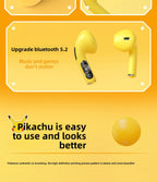 Pokemon Pikachu 5,0 inalámbrico Bluetooth deportes reducción de ruido auriculares táctiles con micrófono estuche de carga auriculares manos libres lindo-MovilExpressShop