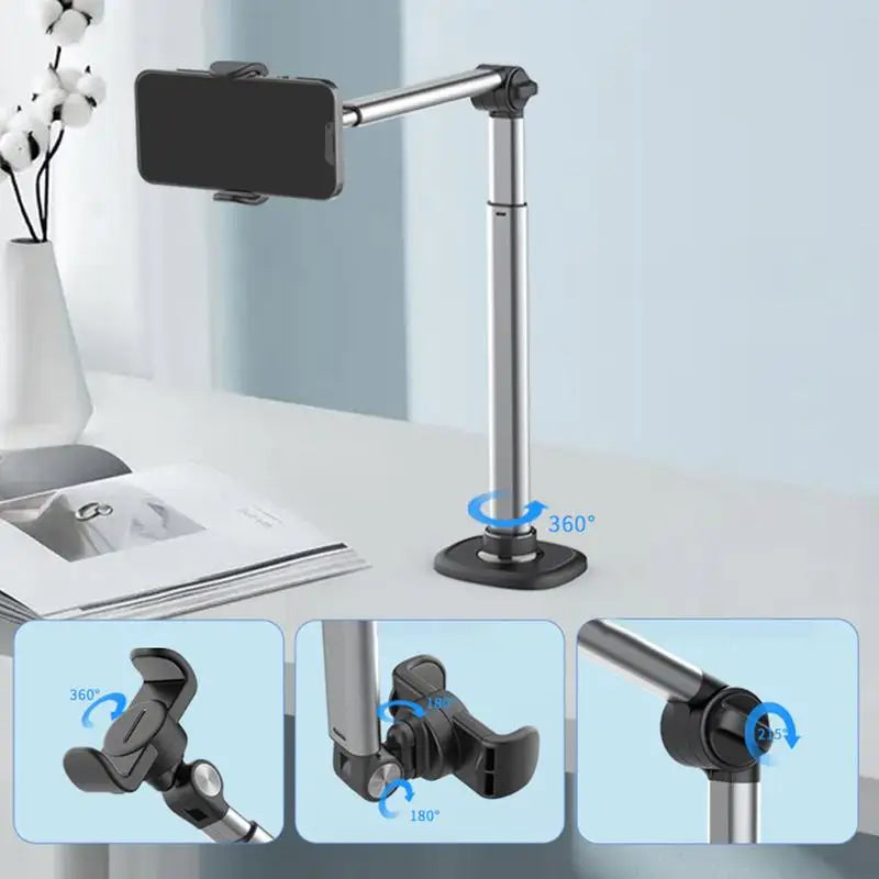 Soporte de escritorio de aluminio giratorio de 360 grados para fotografía Blogging en línea, trípode superior para teléfono-MovilExpressShop