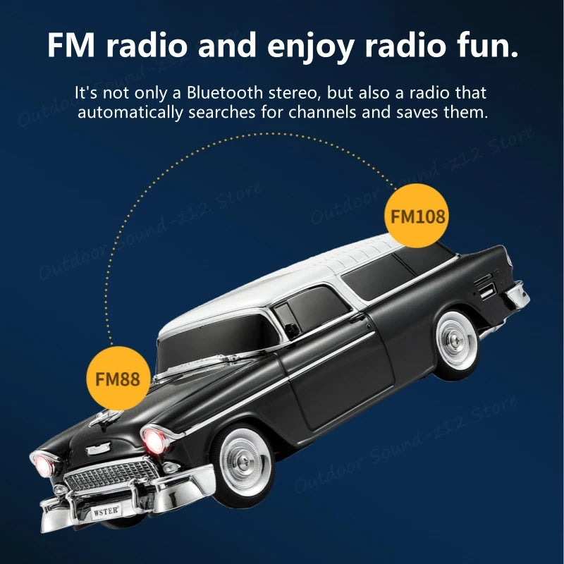Altavoz Bluetooth WSTER WS-1955 Retro Sedan-MovilExpressShop