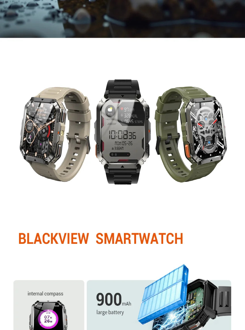 Blackview 2025 reloj inteligente para exteriores 900mAh W70 Pro 2,01 ''pantalla TFT HD-MovilExpressShop