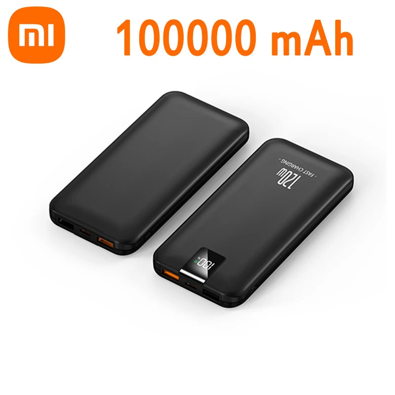 Batería de carga súper rápida Xiaomi 120W 200000 Banco de energía mAh 100000 Pantalla digital cuadrada portátil liviana de alta capacidad mAh-MovilExpressShop