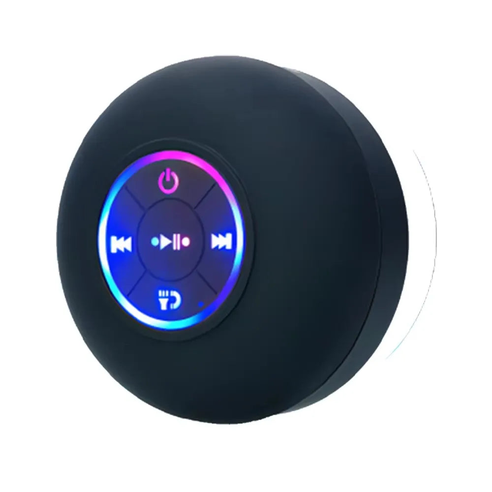 Altavoz Bluetooth resistente al agua con luces LED coloridas, fuerte ventosa y soporte para teléfono, mini altavoz portátil para exteriores/espectáculos-MovilExpressShop