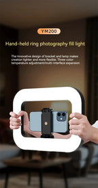 FANGTUOSI nuevo anillo de mano LED luz de relleno recargable teléfono móvil portátil fotografía en vivo escritorio jaula de conejo Selfie luz-MovilExpressShop