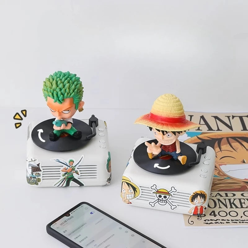 One Piece Monkey D. Luffy Roronoa Zoro Bluetooth sonido creativo de alto valor dibujos animados edición Q personaje CD tocadiscos regalo para niño-MovilExpressShop