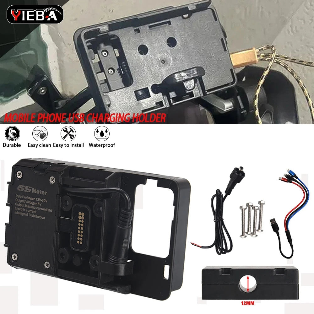 Soporte de navegación GPS para teléfono móvil, USB 20225, soporte de carga inalámbrica para BMW R1200RT 2014 - 2024 2023 R1250RT R 1200 1250 RT