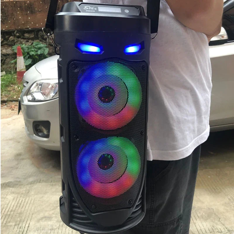 Altavoz Bluetooth portátil de baile cuadrado grande, columna de barra de sonido con luz LED colorida, caja de sonido KTV, Subwoofer Inalámbrico, Boombox de alta fidelidad-MovilExpressShop