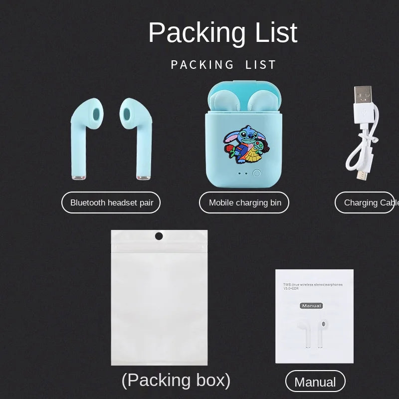 Disney-auriculares inalámbricos Stitzer TWS i7 Mini 2, cascos con Bluetooth 5,0, micrófono, estuche de carga, manos libres, novedad-MovilExpressShop