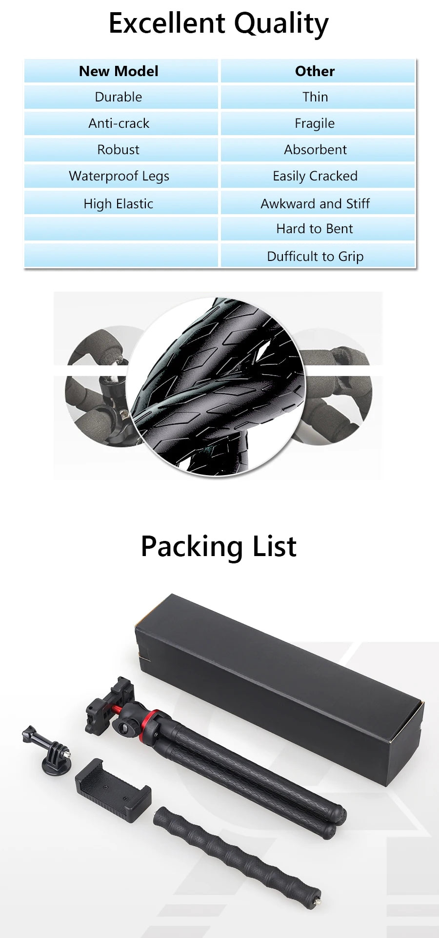 WEYLLAN DT45 Mini trípode de escritorio Control remoto carga máxima 2kg soporte portátil para cámara GoPro iPhone Xiaomi Huawei-MovilExpressShop