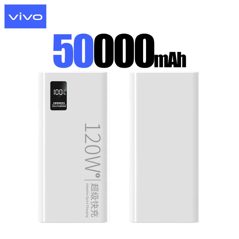 VIVO 120W Power Bank 50000mAh alta capacidad carga rápida Powerbank cargador de batería portátil para iPhone Samsung Huawei etc...-MovilExpressShop