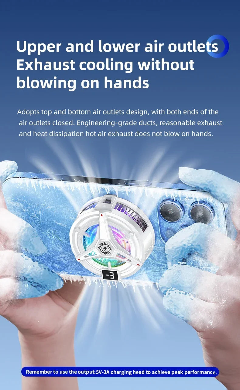 Nuevo TL07 Semiconductor móvil magnético/clip trasero PUBG enfriador 5V/3A ventilador de refrigeración por congelación radiador con pantalla Digital de temperatura-MovilExpressShop