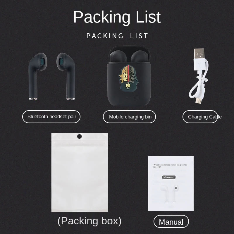 Disney TWS i7 Mini 2 auriculares inalámbricos Bluetooth 5,0 auriculares mate Macaron auriculares manos libres con micrófono caja de carga auriculares-MovilExpressShop