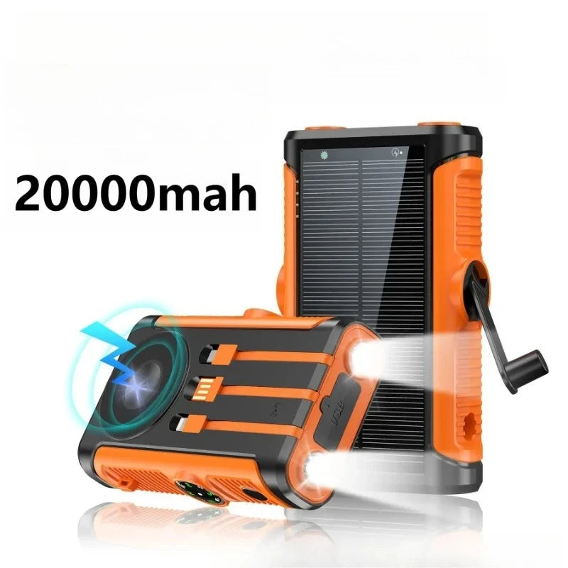 Banco de energía Solar de 50000mAh, Banco de energía de Camping con carga inalámbrica magnética de 22,5 W con Cables, batería externa para todo tipo de dispositivos-MovilExpressShop