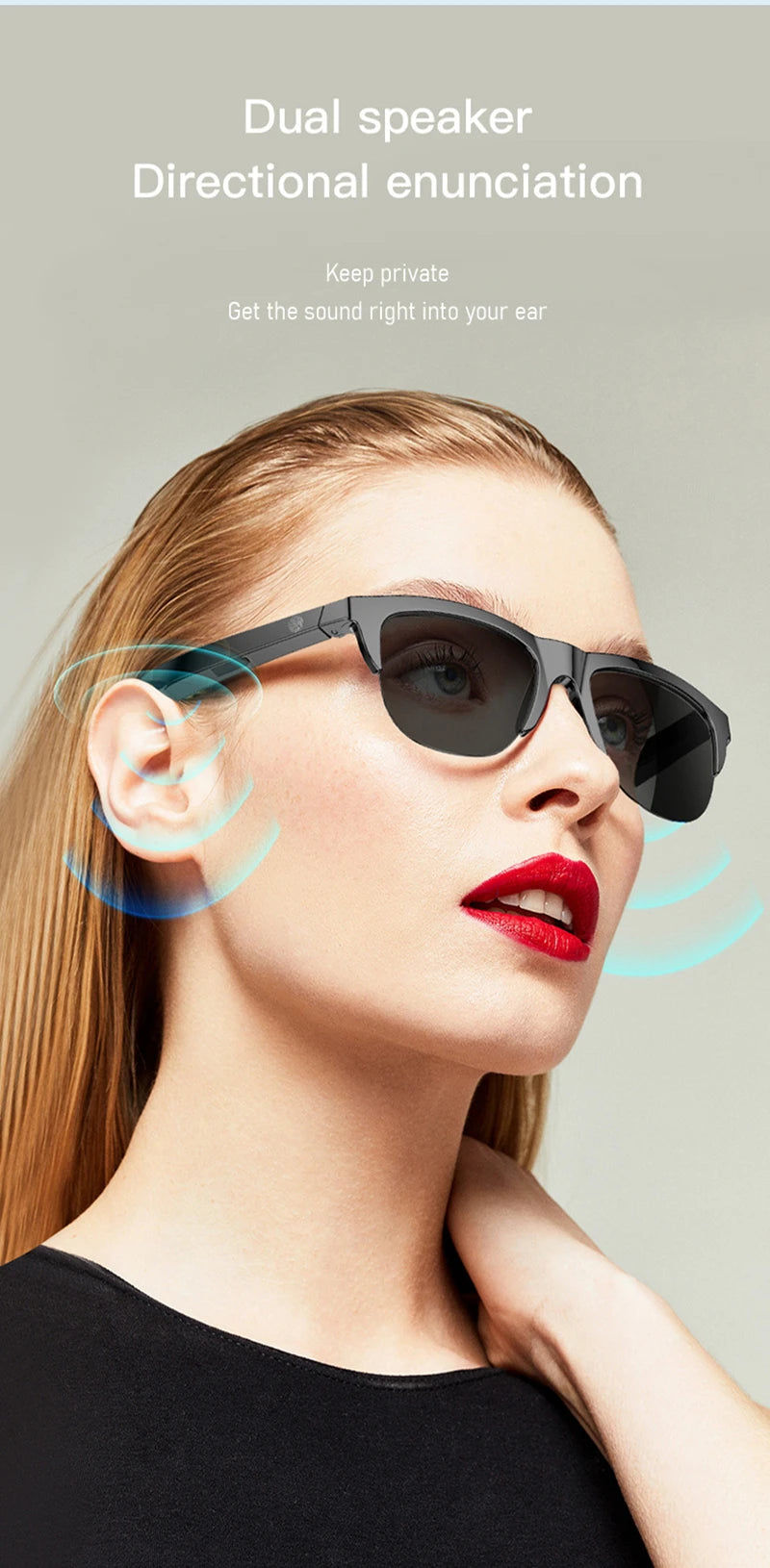 Xiaomi F06/7 nueva llegada gafas inteligentes con auriculares inalámbricos Bluetooth-MovilExpressShop