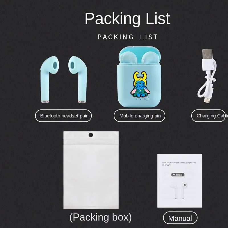 Disney-auriculares inalámbricos Stitzer TWS i7 Mini 2, cascos con Bluetooth 5,0, micrófono, estuche de carga, manos libres, novedad-MovilExpressShop