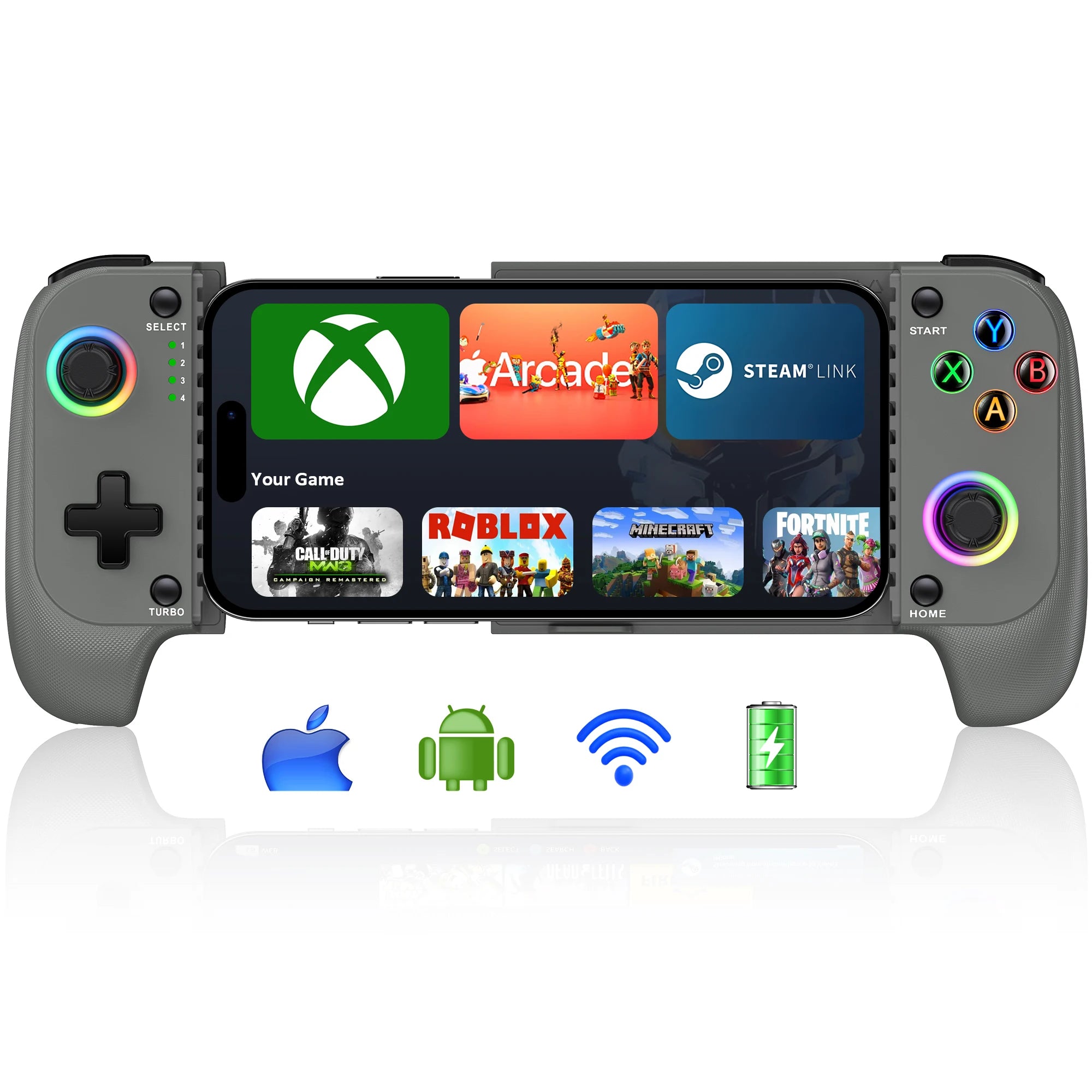 BEBONCOOL MC103 Gamepad tipo C controlador de teléfono móvil efecto Hall mango de estiramiento Joystick Android Ps juego en la nube personalizado-MovilExpressShop