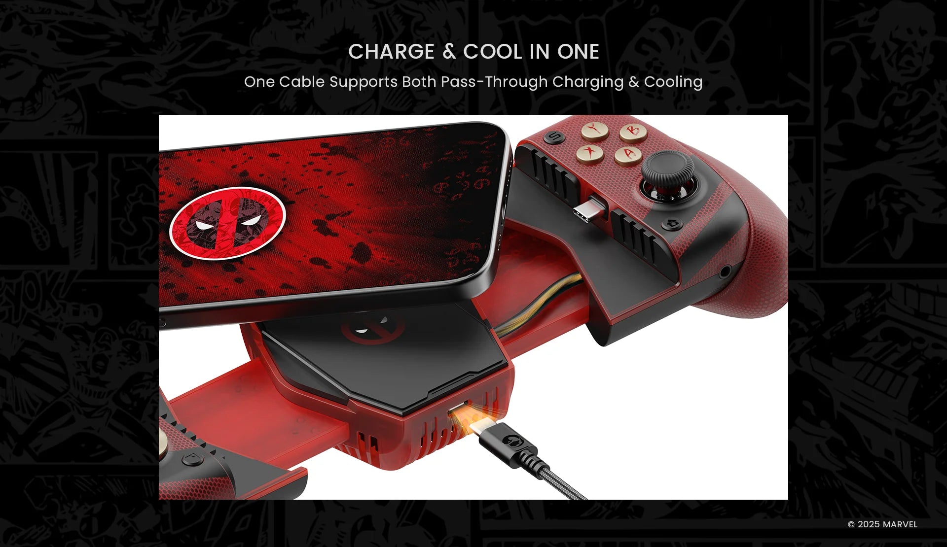 Controlador de juegos móvil GameSir X3 Pro DeadPool Edition para iPhone 15 y Android tipo C Gamepad con palos de efecto Hall