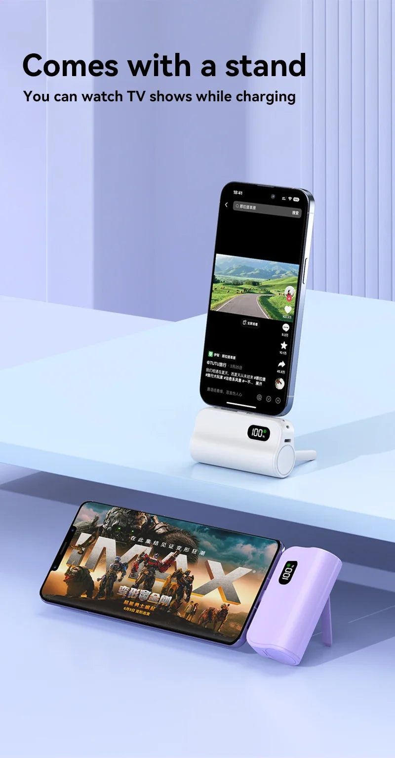 Mini cápsula 50000mAh banco de energía de alta capacidad batería externa de carga rápida inalámbrica portátil para iPhone Huawei Samsung