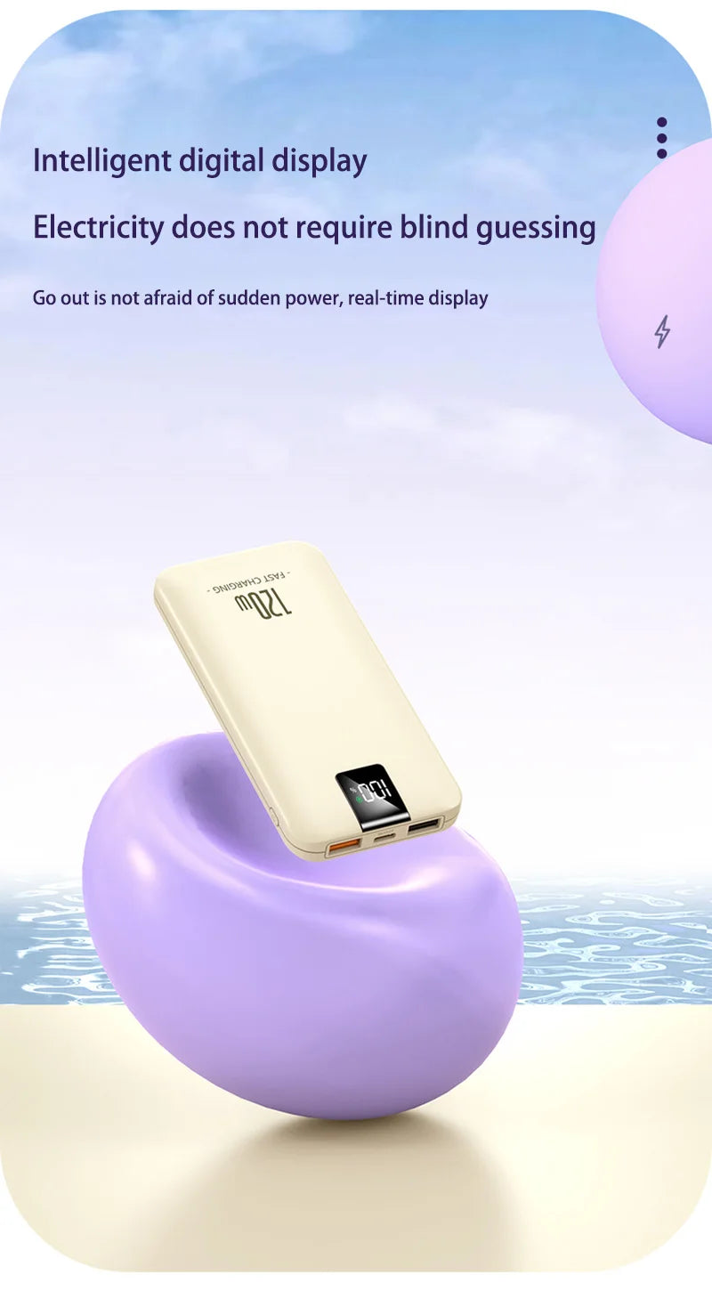 Batería de carga súper rápida Xiaomi 120W 200000 Banco de energía mAh 100000 Pantalla digital cuadrada portátil liviana de alta capacidad mAh-MovilExpressShop