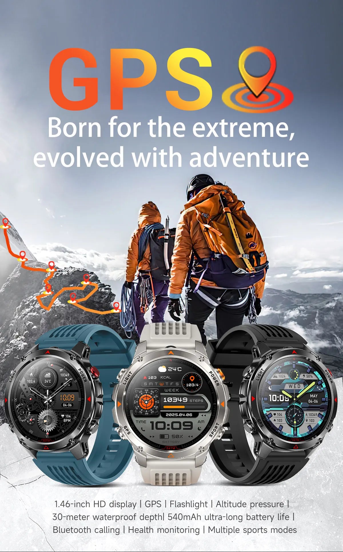 GUHUAVMI 2025 – Smartwatch Deportivo Grado Militar-MovilExpressShop