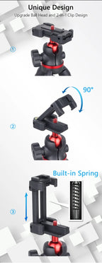 WEYLLAN DT45 Mini trípode de escritorio Control remoto carga máxima 2kg soporte portátil para cámara GoPro iPhone Xiaomi Huawei-MovilExpressShop