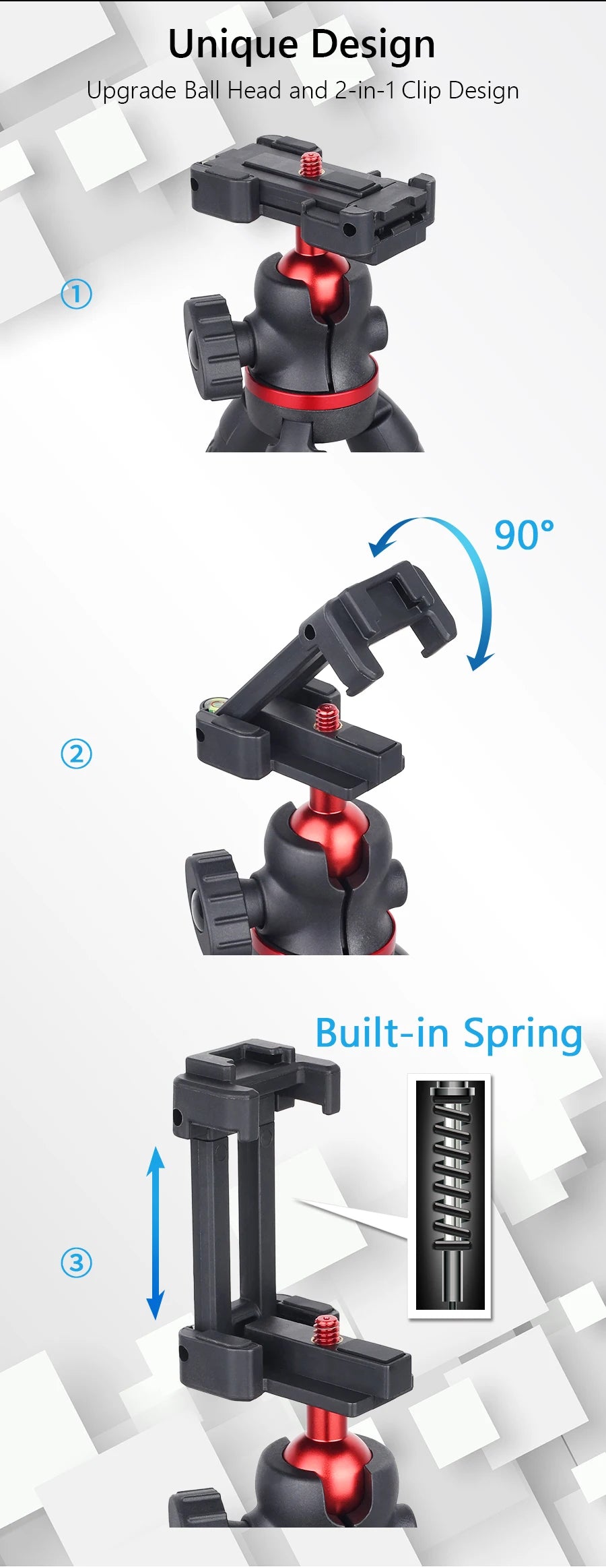 WEYLLAN DT45 Mini trípode de escritorio Control remoto carga máxima 2kg soporte portátil para cámara GoPro iPhone Xiaomi Huawei-MovilExpressShop