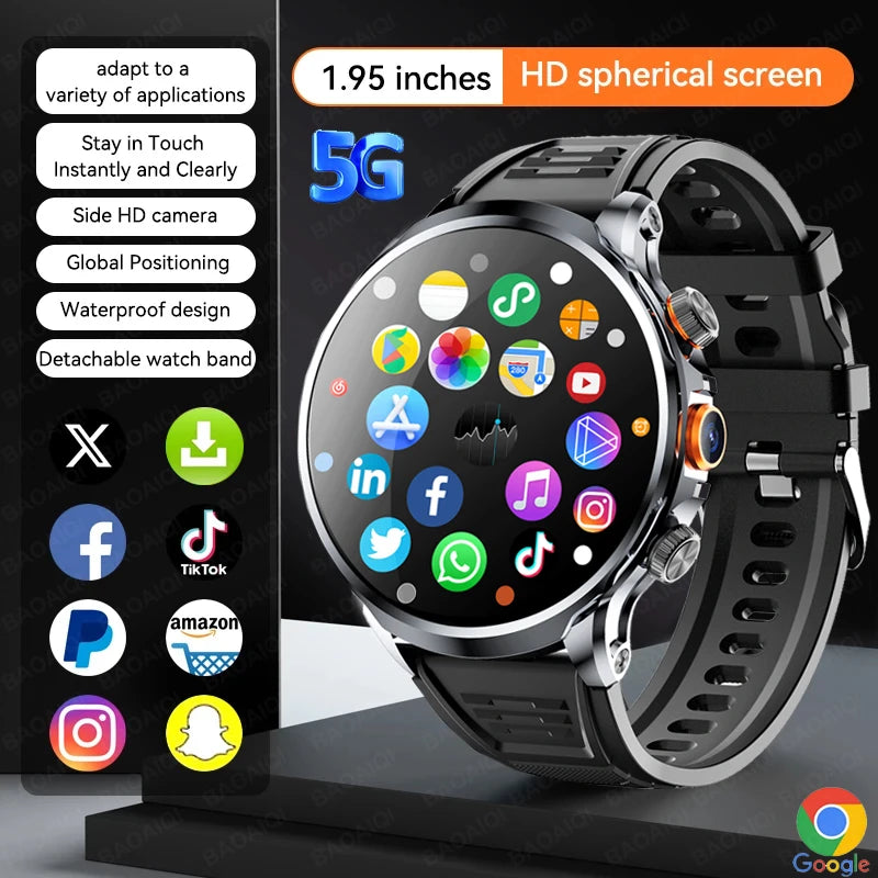 Reloj inteligente Android Netcom completo 5G/4G con cámara con tarjeta SIM videollamada AMOLED GPS WIFI Google Play mapas reloj inteligente para hombres y mujeres