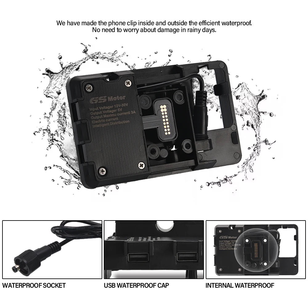 Soporte de navegación GPS para teléfono móvil, USB 20225, soporte de carga inalámbrica para BMW R1200RT 2014 - 2024 2023 R1250RT R 1200 1250 RT