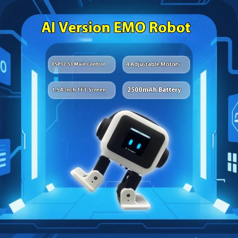 Robot AI EMO ESP32-S3 Control principal pantalla de 1,54 pulgadas Robot interactivo inteligente compañero de reconocimiento de voz para niños