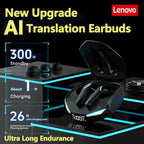 Lenovo XT53 auriculares de traducción TWS Bluetooth HD llamadas de voz auriculares con reducción de ruido para viajes de oficina auriculares con traductor AI