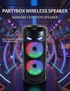 Altavoz Bluetooth portátil de baile cuadrado grande, columna de barra de sonido con luz LED colorida, caja de sonido KTV, Subwoofer Inalámbrico, Boombox de alta fidelidad-MovilExpressShop