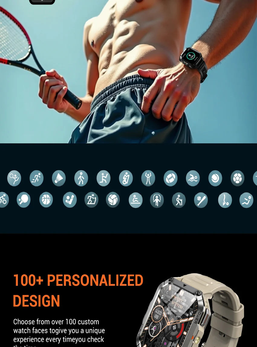 Blackview 2025 reloj inteligente para exteriores 900mAh W70 Pro 2,01 ''pantalla TFT HD-MovilExpressShop