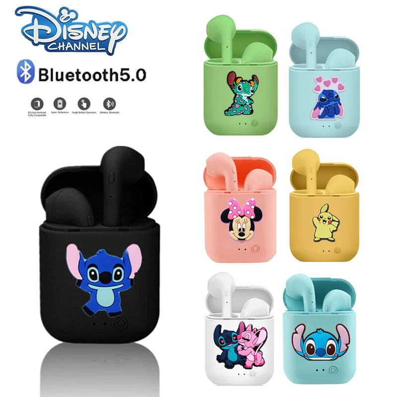Disney TWS i7 Mini 2 auriculares inalámbricos Bluetooth 5,0 auriculares mate Macaron auriculares manos libres con micrófono caja de carga auriculares-MovilExpressShop
